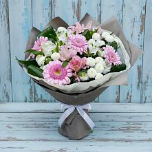 Букет цветов из:  Герберы, Альстромерии и Хризантемы в Чернышевский