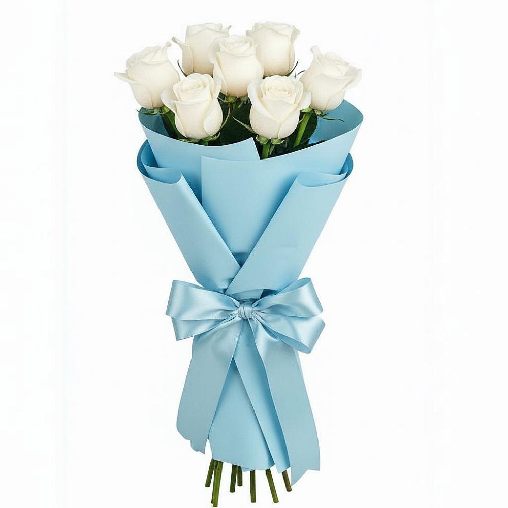 Букет 7 белых роз Проуд в Чернышевский