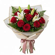 Букет цветов из:  Лилии и Розы в Чернышевский
