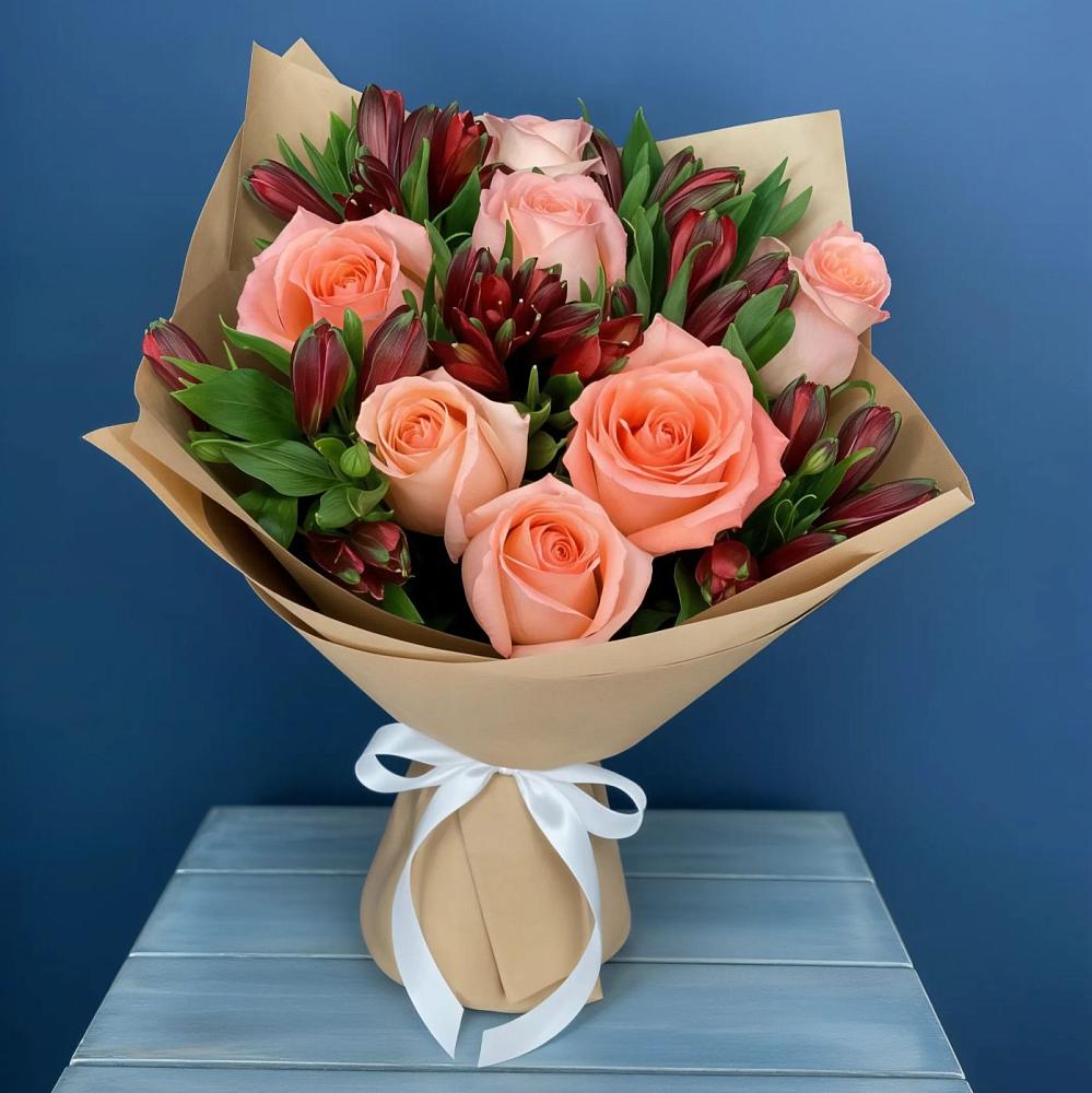 Букет цветов из: Розы и Альстромерии в Чернышевский