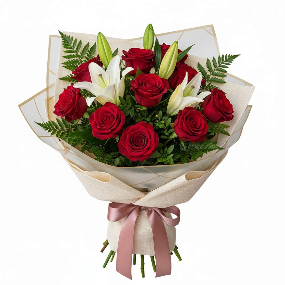 Букет цветов из: Лилии и Розы в Чернышевский