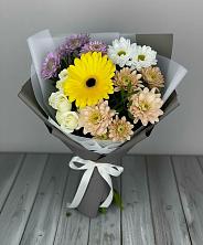 Букет цветов из:  Розы, Герберы и Хризантемы в Чернышевский