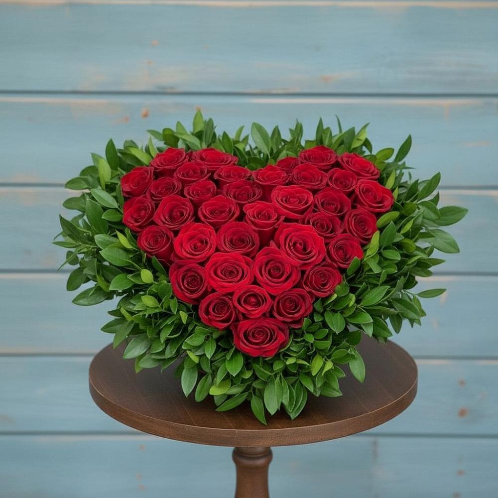 Цветочная композиция из Розы в виде сердца в Чернышевский