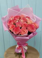 Букет 15 Розовых роз Равель в Чернышевский