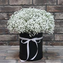 Цветочная композиция из Гипсофила в шляпной коробке в Чернышевский