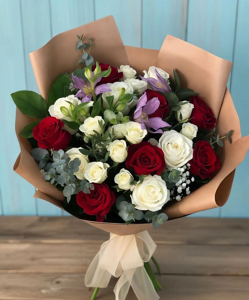 Букет цветов из: Розы и Альстромерии в Чернышевский