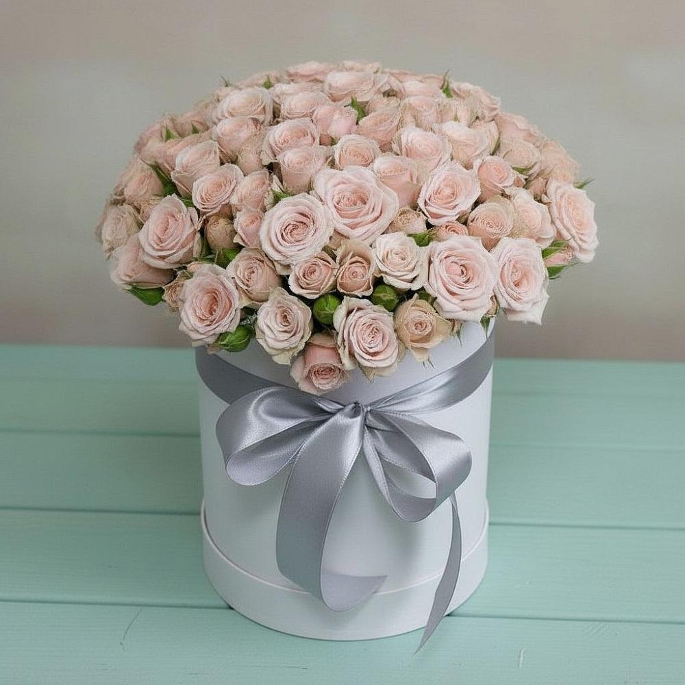 Цветочная композиция из Розы в шляпной коробке в Чернышевский