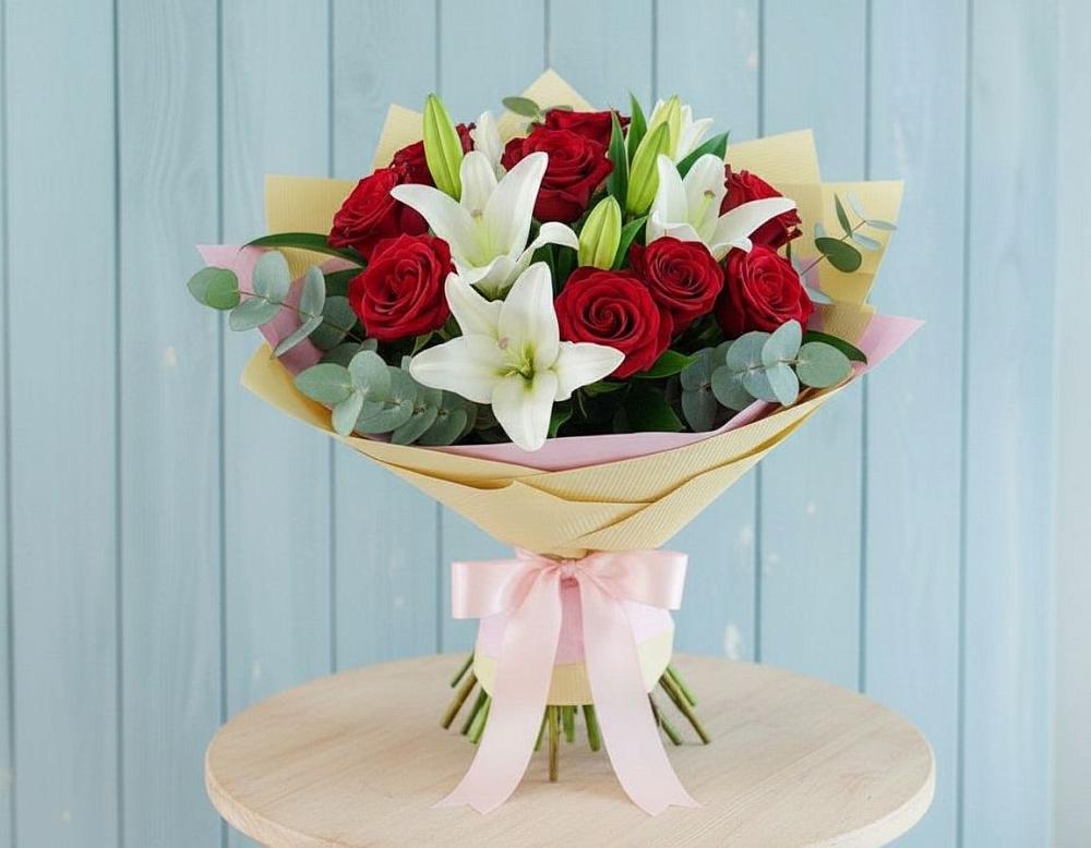 Букет цветов из: Лилии и Розы в Чернышевский